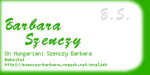 barbara szenczy business card